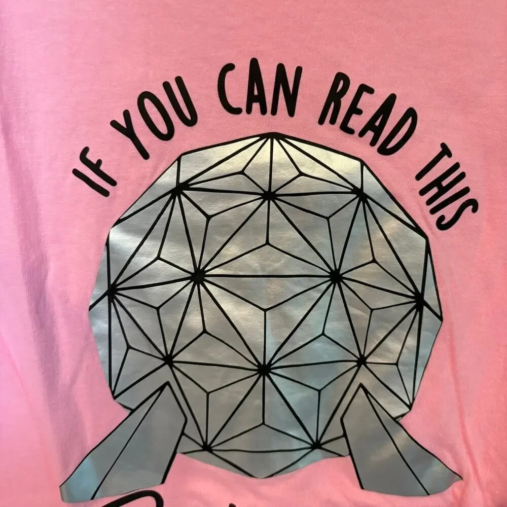 EPCOT Thank the Phoenicians Spaceship Earth Tee Pink Small